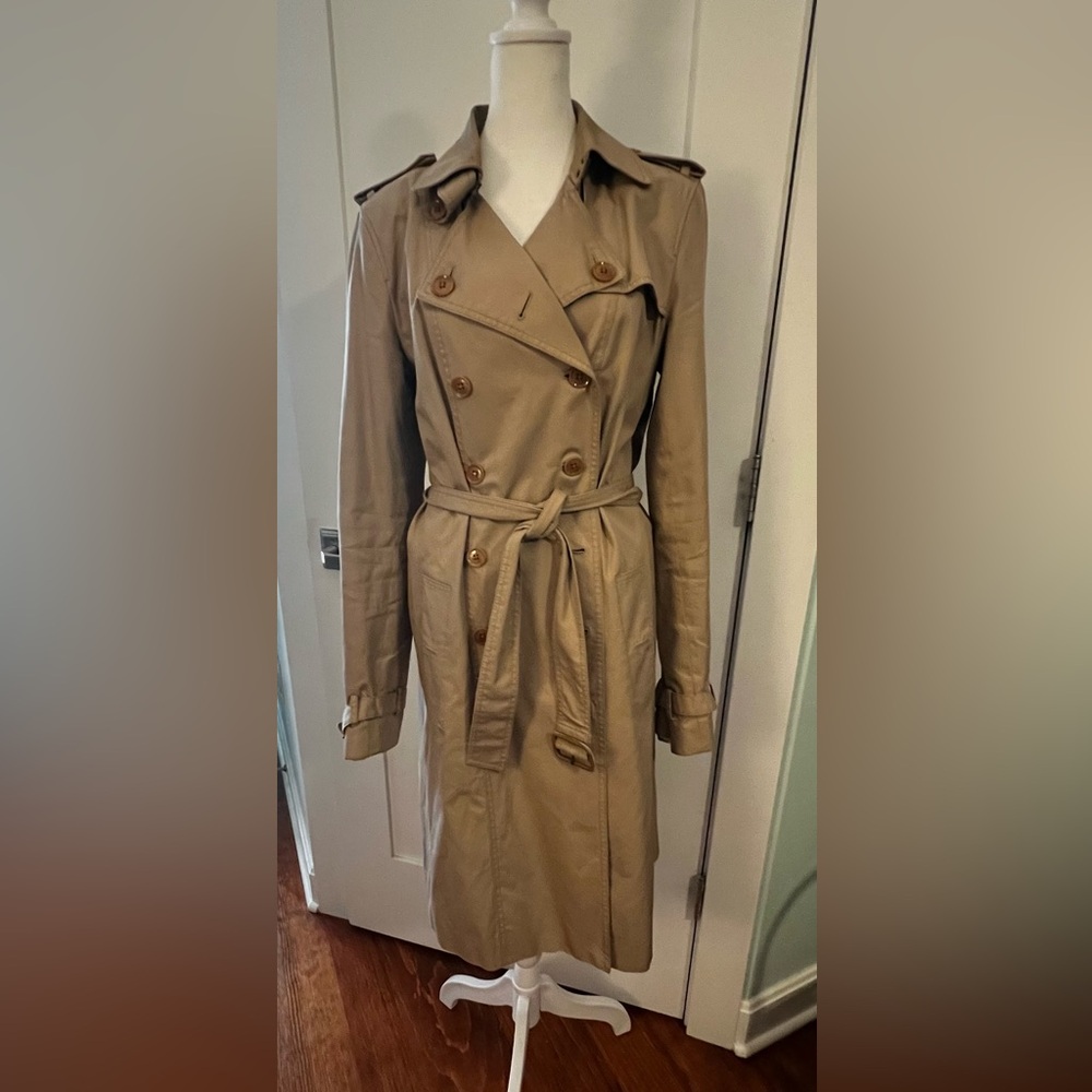 Vintage Banana Republic Tan Trench Coat - Medium Tall